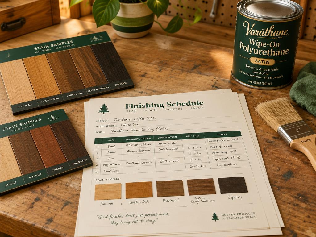 Mockup of Finishing Schedule & Stain Planner
