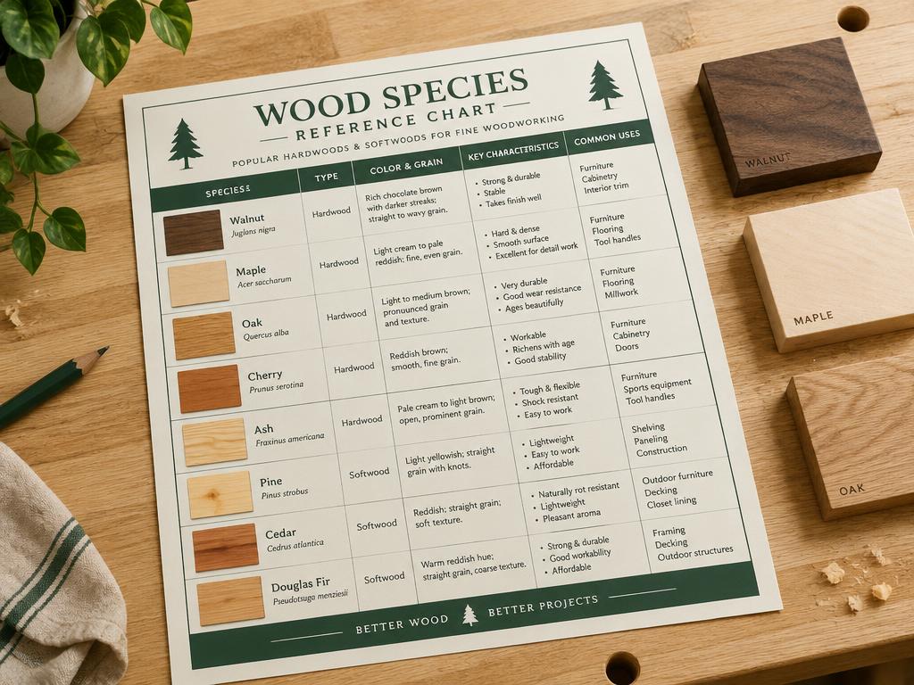 Mockup of Wood Species Reference Chart